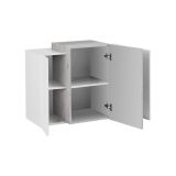 Pensile bagno 3 ante 90x66h cm bianco lucido e ardesia - Andras
