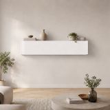 Pensile moderno 180x40h cm bianco lucido - Anette