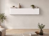 Pensile moderno 180x40h cm bianco lucido - Anette