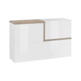 Pensile moderno 4 ante 100x63h cm bianco lucido e acero - Anico