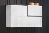 Pensile moderno 4 ante 100x63h cm bianco lucido e ardesia - Anico