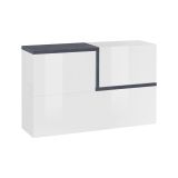 Pensile moderno 4 ante 100x63h cm bianco lucido e ardesia - Anico