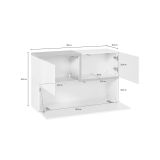 Pensile moderno 4 ante 100x63h cm bianco lucido e ardesia - Anico