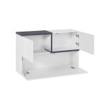 Pensile moderno 4 ante 100x63h cm bianco lucido e ardesia - Anico