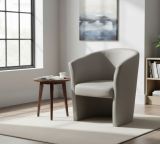 Poltrona Abrera, Poltrona da salotto, Seduta imbottita, Sedia con braccioli in similpelle, 64x63h76 cm, Grigio