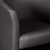Poltrona Abrera, Poltrona da salotto, Seduta imbottita, Sedia con braccioli in similpelle, 64x63h76 cm, Nero