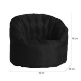 Poltrona Achira, Seduta imbottita, Divano singolo da salotto, Sedia con braccioli, Made in Italy, 80x80 h80 cm, Nero