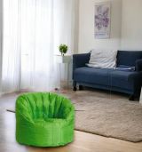 Poltrona Achira, Seduta imbottita, Divano singolo da salotto, Sedia con braccioli, Made in Italy, 80x80 h80 cm, Verde