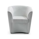 Poltrona Annaluna, Poltrona da salotto, 100% Made in Italy, Poltroncina relax in ecopelle, Cm 70x60h74, Bianco