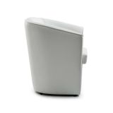 Poltrona Annaluna, Poltrona da salotto, 100% Made in Italy, Poltroncina relax in ecopelle, Cm 70x60h74, Bianco