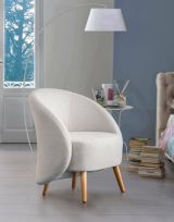 Poltrona Annarella, Poltrona di design da salotto, 100% Made in Italy, Poltroncina relax in tessuto imbottito, Cm 70x60h80, Grigio