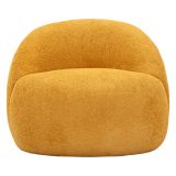 Poltrona Arancione Senape Rivestimento in Tessuto Bouclè Braccioli 80x56x83h cm, Materiale Struttura in Tessuto - Nubra