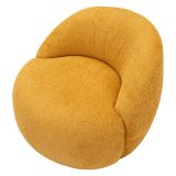 Poltrona Arancione Senape Rivestimento in Tessuto Bouclè Braccioli 80x56x83h cm, Materiale Struttura in Tessuto - Nubra