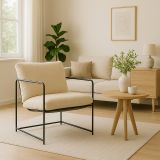 Poltrona Beige Braccioli Peso Supportato 120 kg 61x67x75h cm, Materiale Struttura in Metallo - Appare