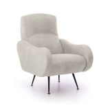 Poltrona Beige Braccioli Peso Supportato 90 kg 70x100x98h cm, Materiale Struttura in Legno Made in Italy - Lasnigo