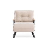 Poltrona Beige Reclinabile Braccioli 60x78x78h cm, Peso Supportato 100 kg - Keoni