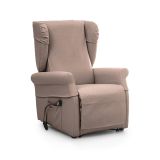 Poltrona Beige Sfoderabile Reclinabile 75x84x107h cm, Braccioli Made in Italy - Treia