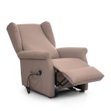 Poltrona Beige Sfoderabile Reclinabile 75x84x107h cm, Braccioli Made in Italy - Treia