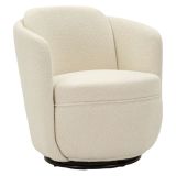 Poltrona Bianco Crema Nero Base Girevole Braccioli 70x72x75h cm, Materiale Struttura in Legno Nobilitato - Morond