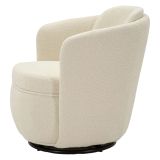 Poltrona Bianco Crema Nero Base Girevole Braccioli 70x72x75h cm, Materiale Struttura in Legno Nobilitato - Morond
