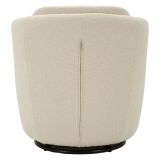 Poltrona Bianco Crema Nero Base Girevole Braccioli 70x72x75h cm, Materiale Struttura in Legno Nobilitato - Morond