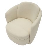 Poltrona Bianco Crema Nero Base Girevole Braccioli 70x72x75h cm, Materiale Struttura in Legno Nobilitato - Morond