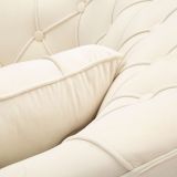 Poltrona Bianco Crema oro con Cuscino Braccioli 88x83x91h cm, Sfumatura Colore Struttura Crema - Turtuk
