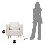 Poltrona Bianco Crema oro Rivestimento in Velluto Braccioli 76x74x71h cm, Materiale Struttura in Metallo - Killar