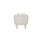Poltrona Bianco Crema oro Rivestimento in Velluto Braccioli 76x74x71h cm, Materiale Struttura in Metallo - Killar