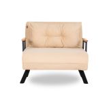 Poltrona Bianco Crema Reclinabile Braccioli 60x78x78h cm, Peso Supportato 100 kg - Keoni