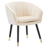 Poltrona Bianco oro Braccioli Materiale Struttura in Tessuto 62x58x78h cm, Colore Struttura oro - Cachi
