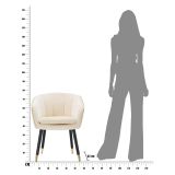 Poltrona Bianco oro Braccioli Materiale Struttura in Tessuto 62x58x78h cm, Colore Struttura oro - Cachi