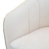Poltrona Bianco oro Braccioli Materiale Struttura in Tessuto 62x58x78h cm, Colore Struttura oro - Cachi