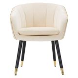 Poltrona Bianco oro Braccioli Materiale Struttura in Tessuto 62x58x78h cm, Colore Struttura oro - Cachi