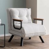 Poltrona Bianco Reclinabile Braccioli 60x78x78h cm, Peso Supportato 100 kg - Keoni