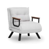 Poltrona Bianco Reclinabile Braccioli 60x78x78h cm, Peso Supportato 100 kg - Keoni