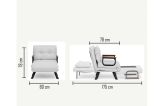 Poltrona Bianco Reclinabile Braccioli 60x78x78h cm, Peso Supportato 100 kg - Keoni