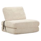 Poltrona Bianco Reclinabile Trasformabile in Letto, Rivestimento in Tessuto Bouclè 31x31x97h cm, Materiale Struttura in Tessuto - Abyane