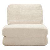 Poltrona Bianco Reclinabile Trasformabile in Letto, Rivestimento in Tessuto Bouclè 31x31x97h cm, Materiale Struttura in Tessuto - Abyane