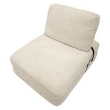 Poltrona Bianco Reclinabile Trasformabile in Letto, Rivestimento in Tessuto Bouclè 31x31x97h cm, Materiale Struttura in Tessuto - Abyane