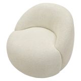 Poltrona Bianco Rivestimento in Tessuto Bouclè Braccioli 80x56x83h cm, Materiale Struttura in Tessuto - Nubra