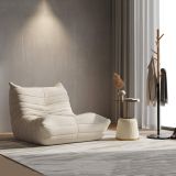 Poltrona Bianco Rivestimento in Tessuto Bouclè Materiale Struttura in Tessuto 27x27x108h cm, Altezza Seduta 45 cm - Battam