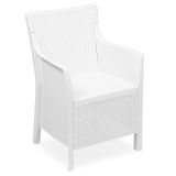 Poltrona da Esterno Bianco Braccioli 60x53 cm, Cuscini Inclusi Made in Italy - Wanless
