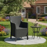 Poltrona da Esterno Nero Antracite Braccioli 60x53 cm, Cuscini Inclusi Made in Italy - Wanless