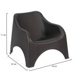 Poltrona da Esterno Nero Antracite una Sedia 79x81 cm, Braccioli - Agri