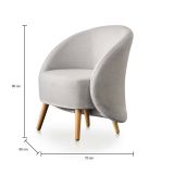 Poltrona design in metallo e poliestere grigia - Alla
