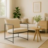 Poltrona design in metallo e tessuto beige - Appare