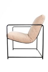 Poltrona design in metallo e tessuto beige - Appare