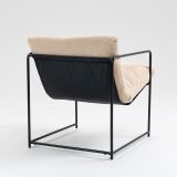 Poltrona design in metallo e tessuto beige - Appare