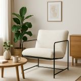 Poltrona design in metallo e tessuto bianco - Appare